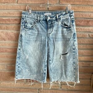 Love Soho Acid Wash Distressed Bermuda Shorts Size 9